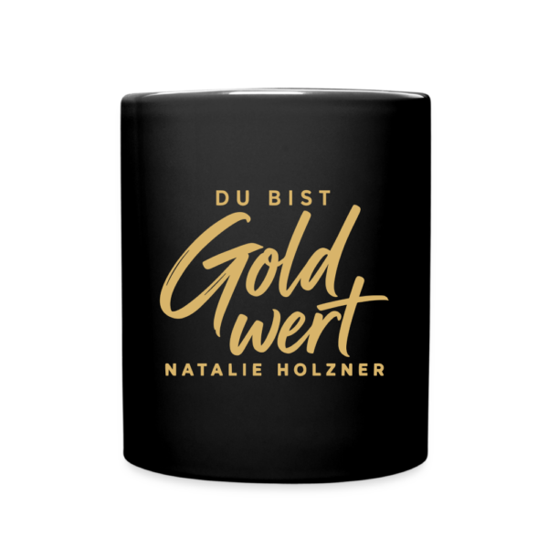 Tasse „Du bist Gold wert“ – Schwarz