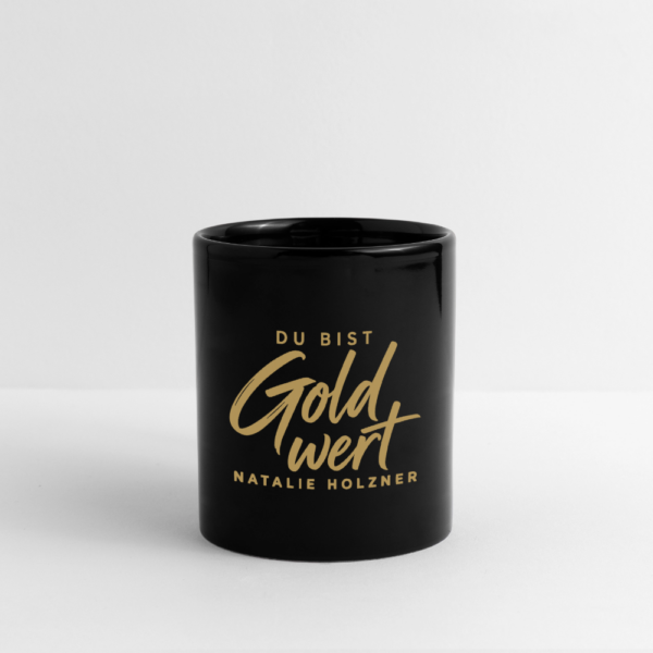Tasse „Du bist Gold wert“ – Schwarz