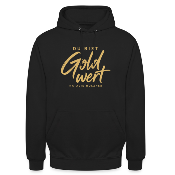 Hoodie „Du bist Gold wert“ – Schwarz